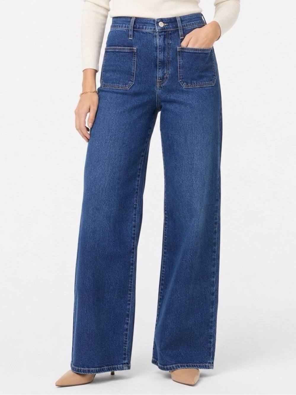 J. Crew Factory Full Length Wide Leg Jeans